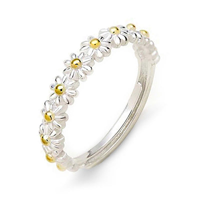 Daisy Chain Ring Adjustable - One Size Fits All Higherchakra Rings 200000369:200001539;200000783:29#As the pictures;200007763:201336100 Daisy Chain Ring - Sterling Silver -