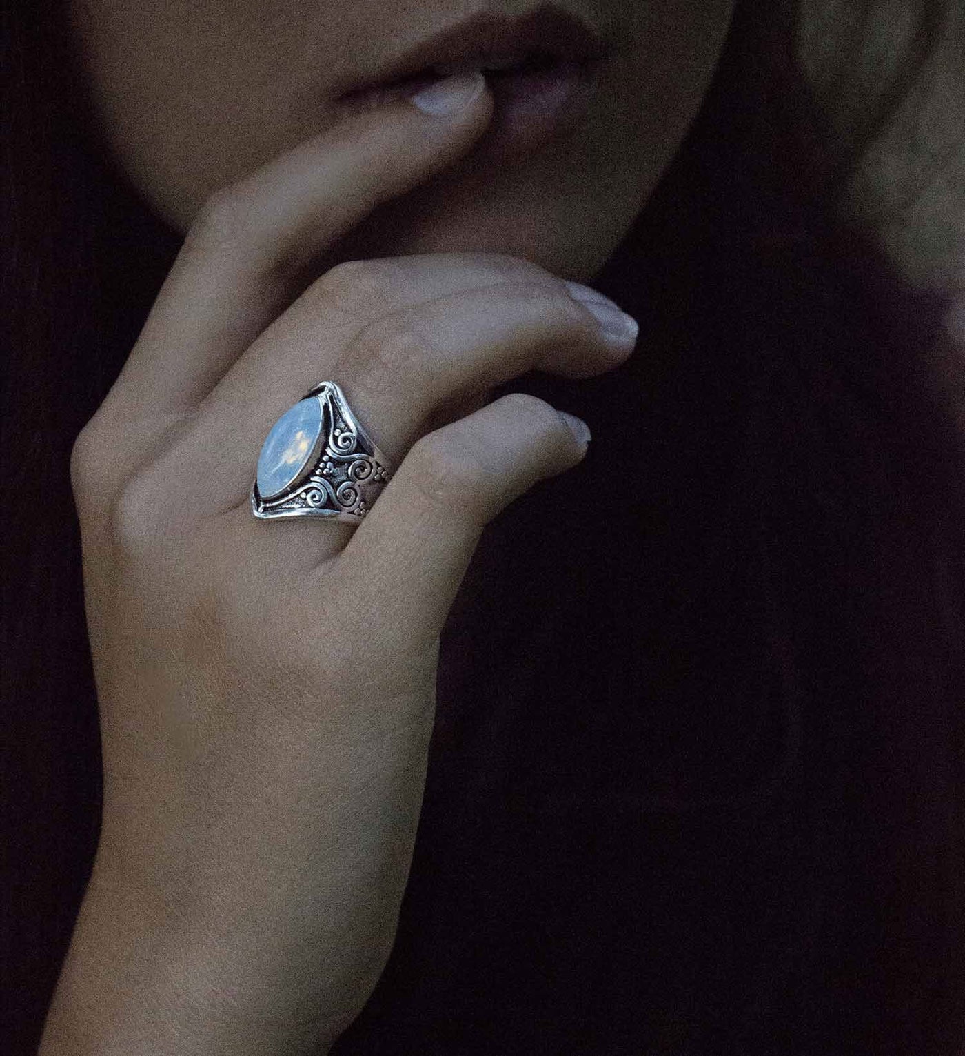 Moonstone Ring Higherchakra Rings Moonstone Ring - Silver - Size 