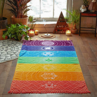 Chakra Towel HigherChakra Towels & Tapestries Seven Chakra Tapestry - Throw & Beach Towel -
