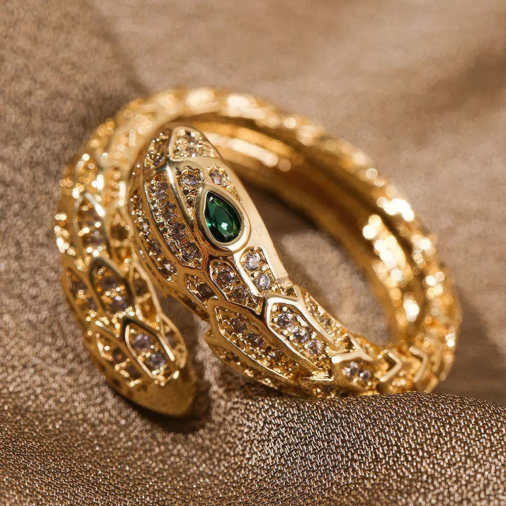 Naga - The Serpent Ring Gold / Adjustable (Size US 5 - US 11) Higherchakra Rings Serpent Ring - Snake Ring of Protection - Naga