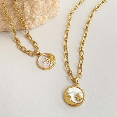 Sun & Moon Necklaces - Mother of Pearl Higherchakra Necklaces